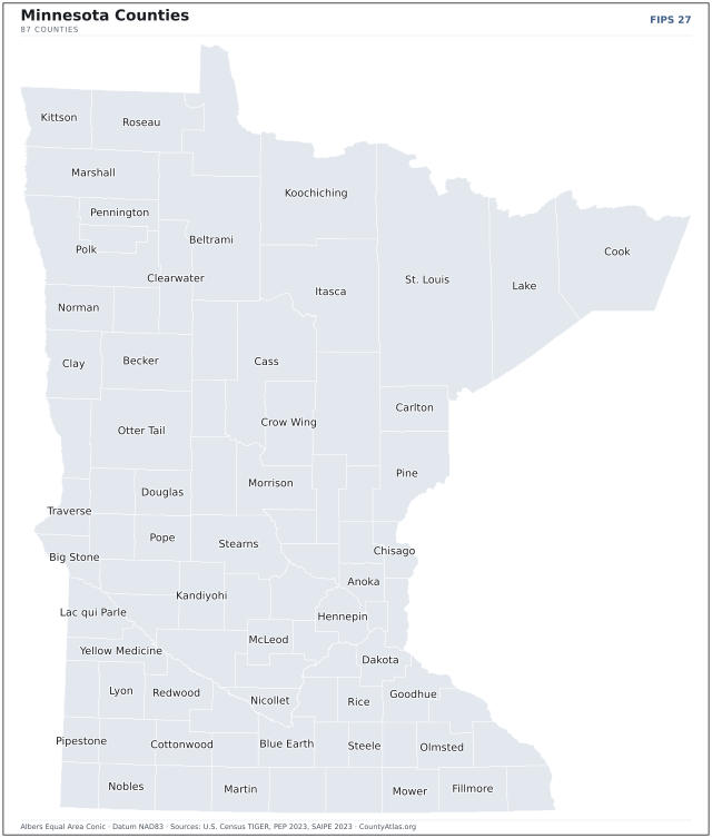 County map of Minnesota