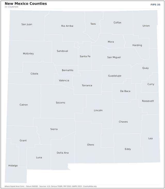 County map of New Mexico