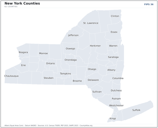 County map of New York